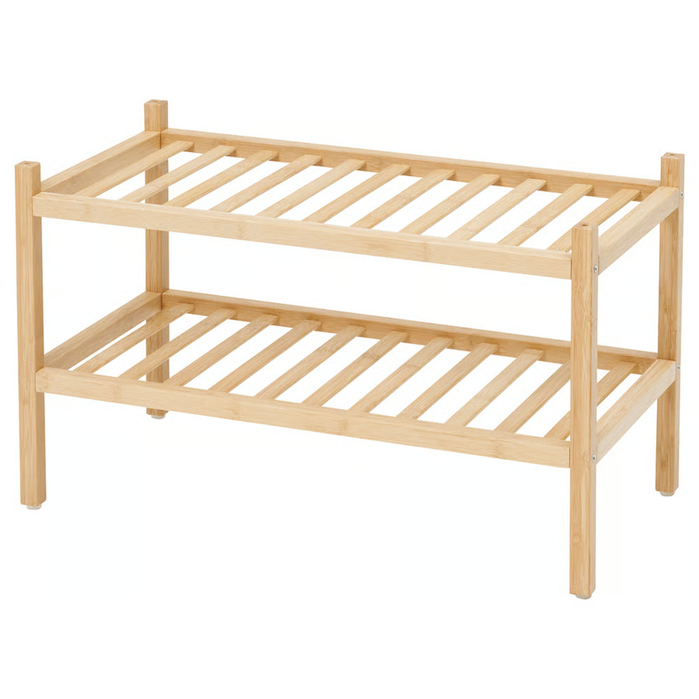 IKEA VASSKÄR VASSKAR Shoe Rack, Bamboo, 23⅝" (806.246.45) NEW